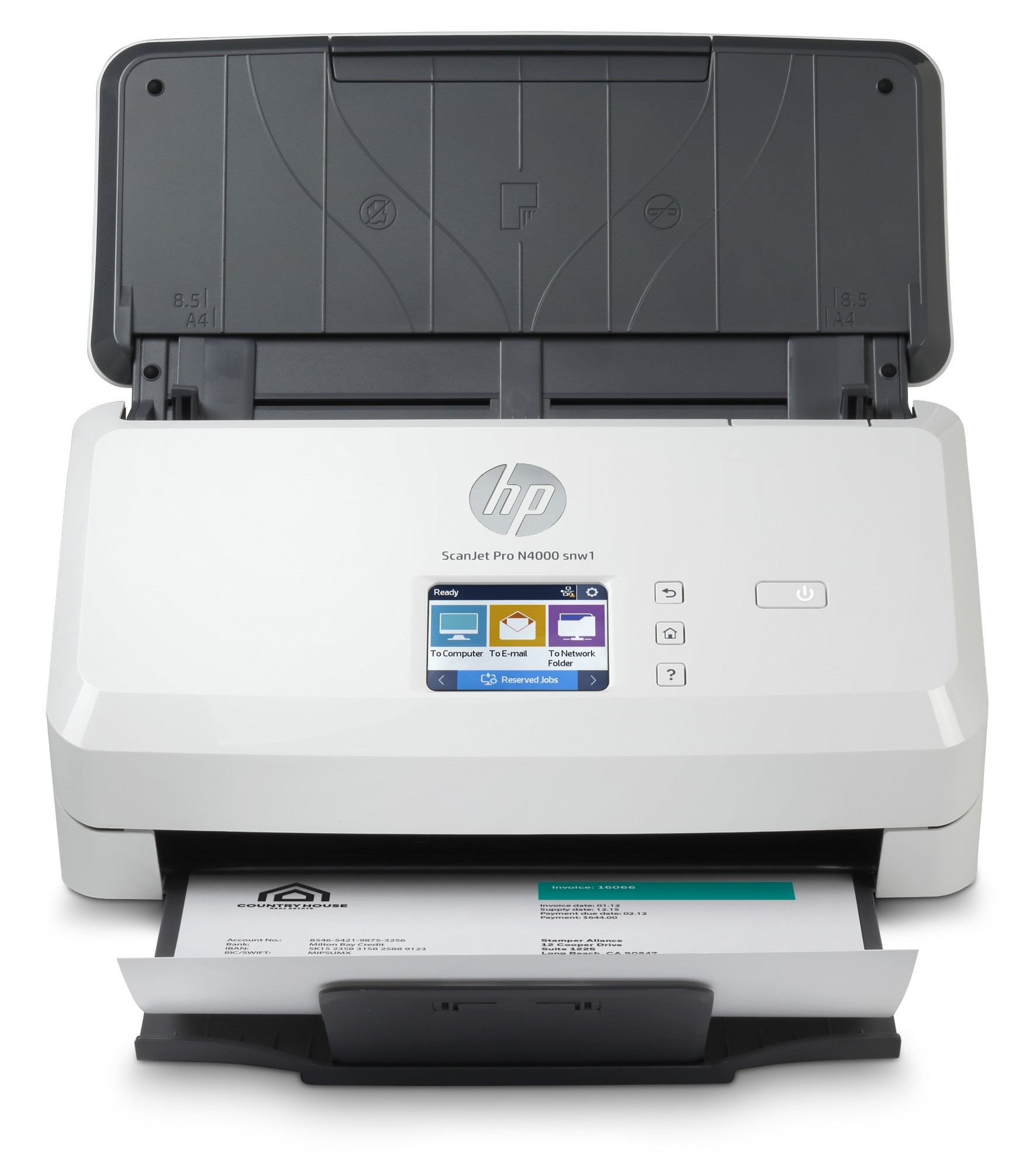 HP Scanjet Pro N4000 snw1 Sheet-feed Scanner Sheet-fed scanner 600 x 600 DPI A4 Black, White - 6FW08A#B19